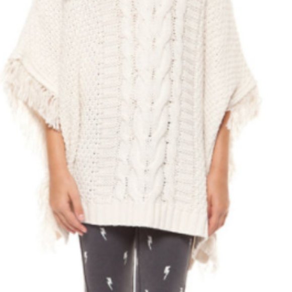 DEX - Cable Knit Poncho - Picture 2 of 3